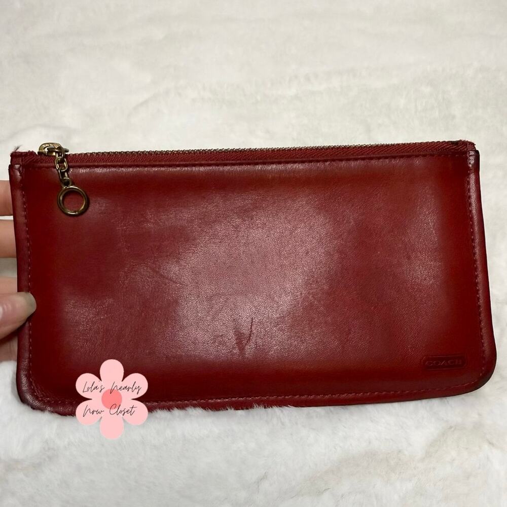 Vintage COACH Red Slim Pouch "Skinny Case" Style 7170